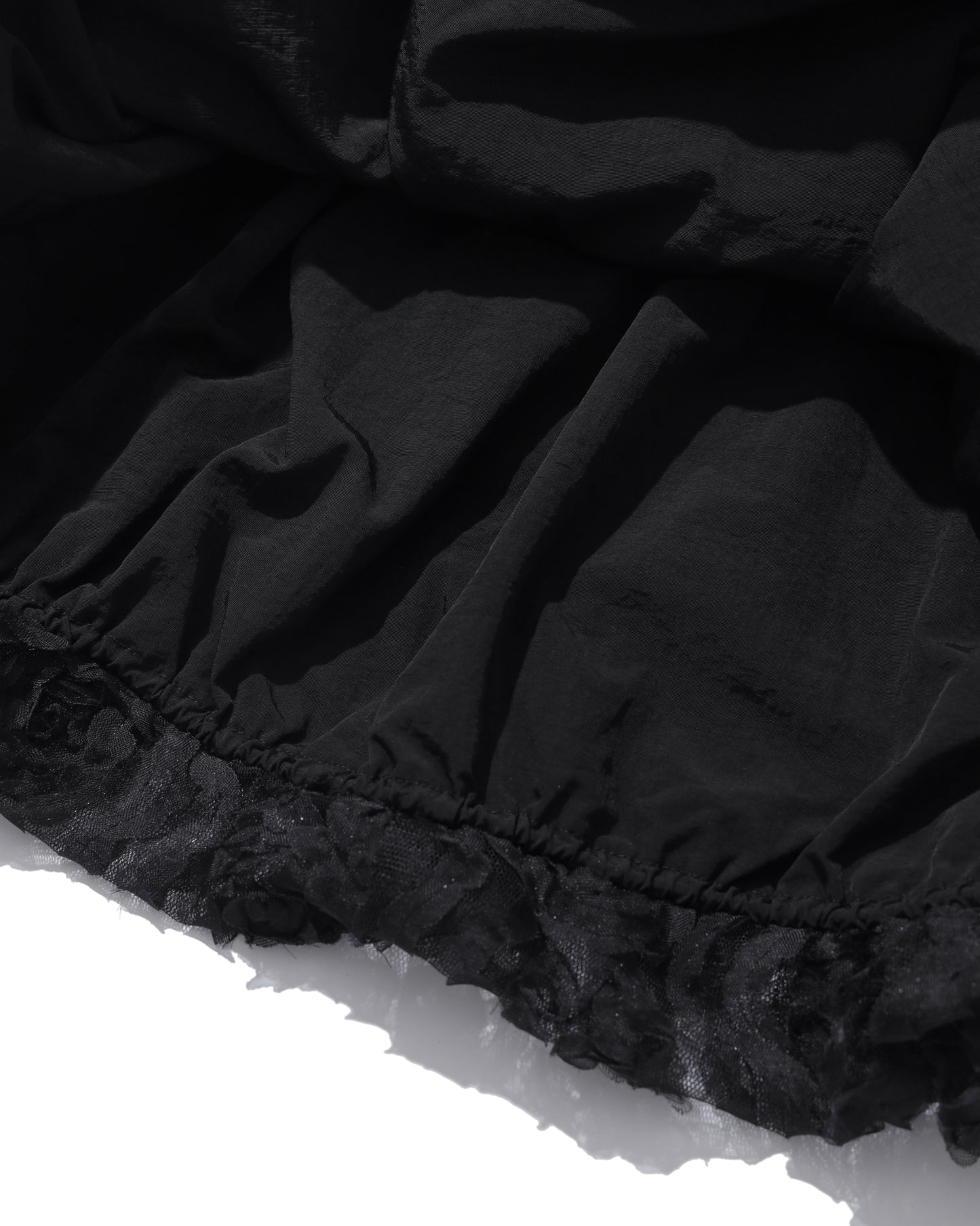BLACK FLOWER TULLE BALLOON SKIRT
