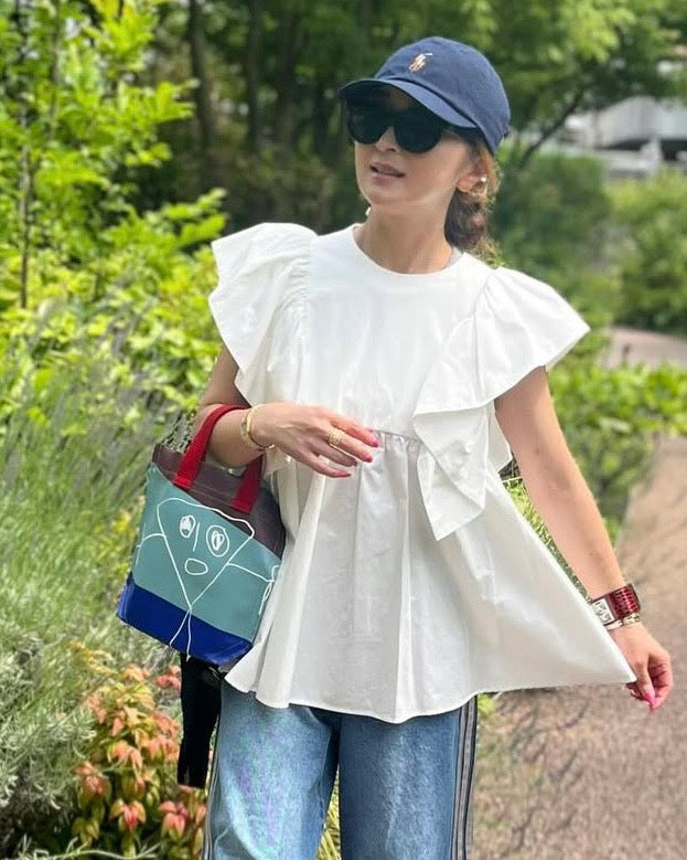 WHITE FRILL BLOUSE