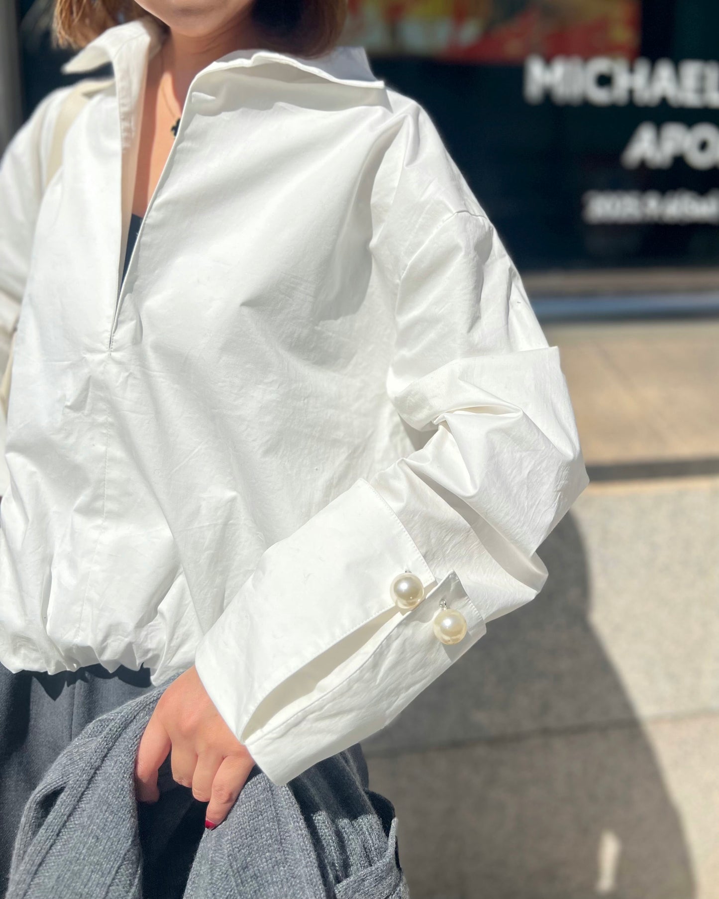<予約アイテム> PEARL CUFFS BALLOON PULLOVER