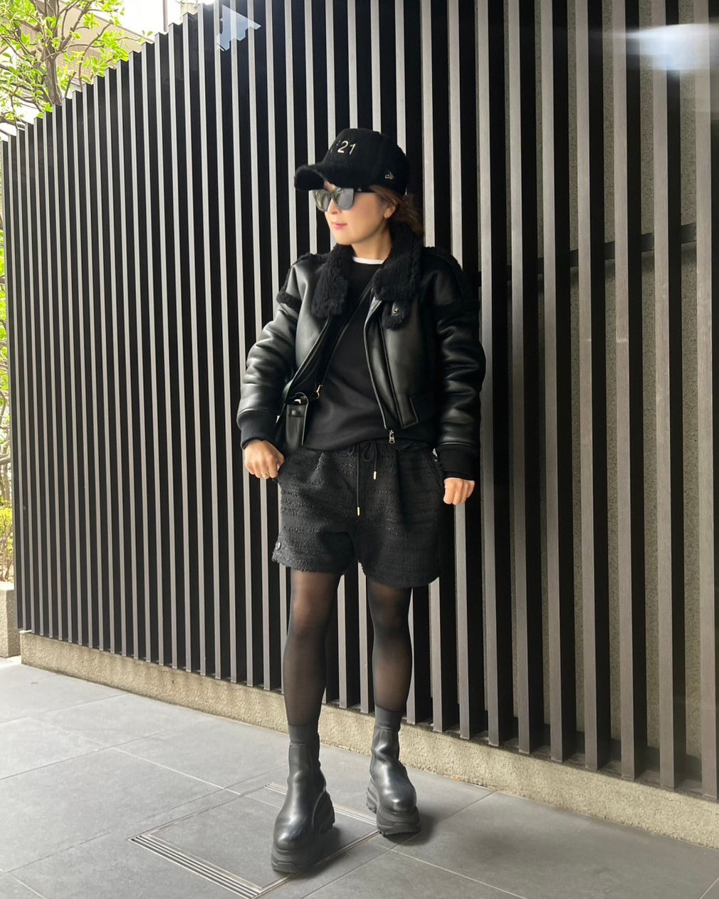 BLACK FRINGE TWEED SHORTS