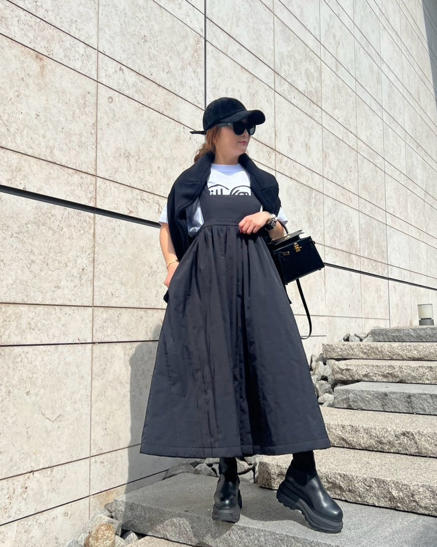 BLACK QUILT ONE PIECE