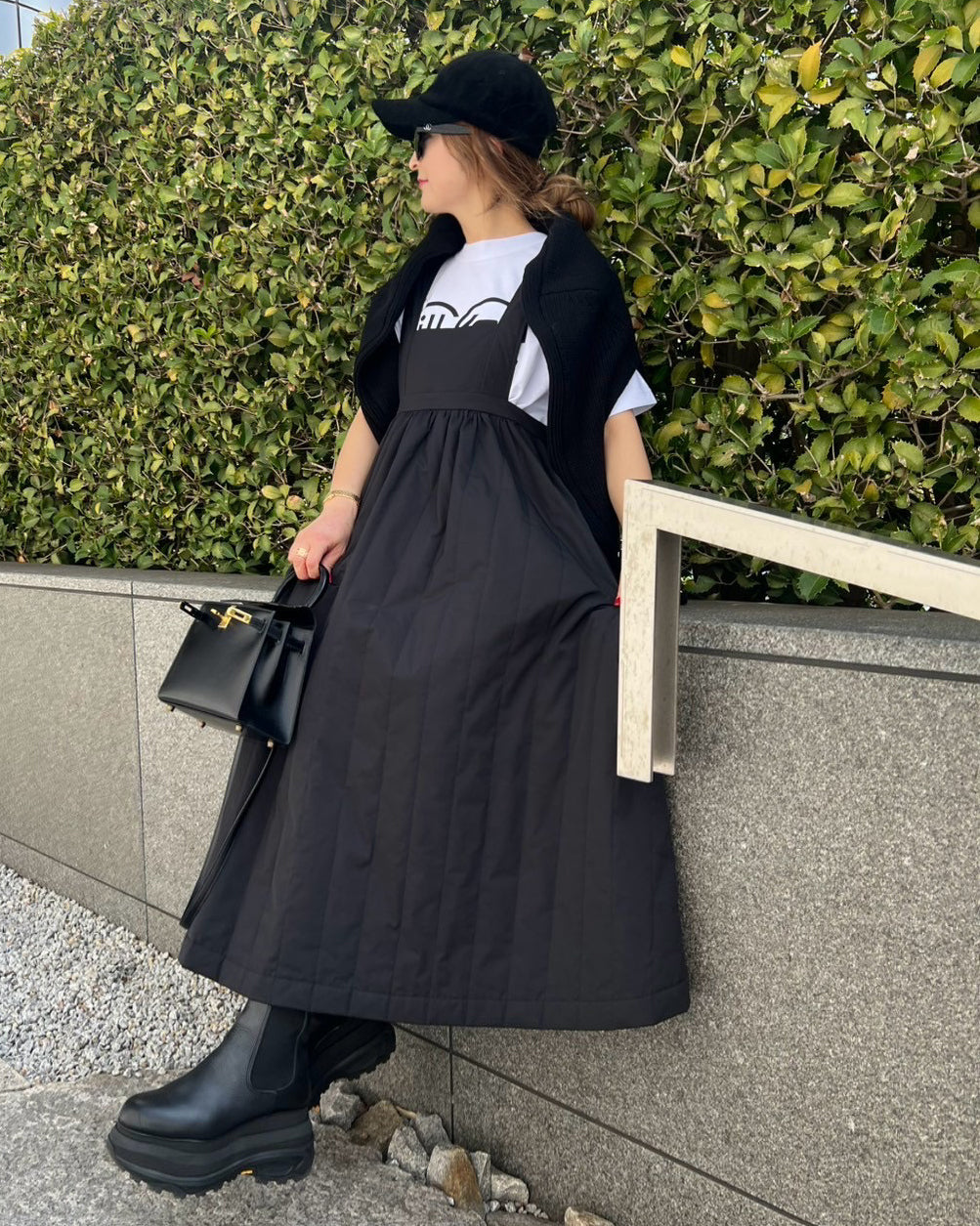 BLACK QUILT ONE PIECE