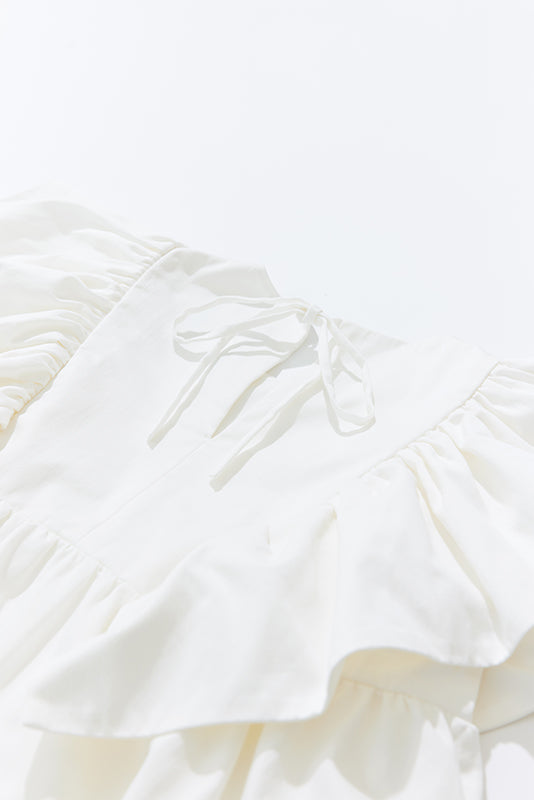 WHITE FRILL BLOUSE