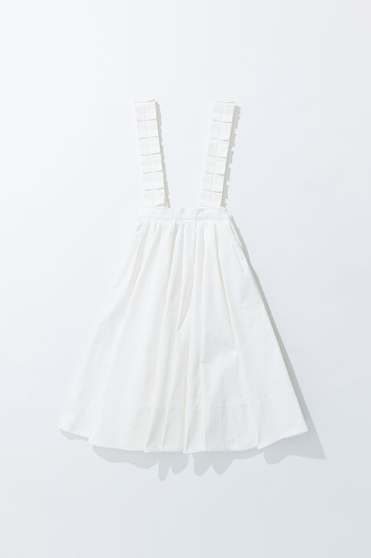 WHITE SALOPETTE SKIRT