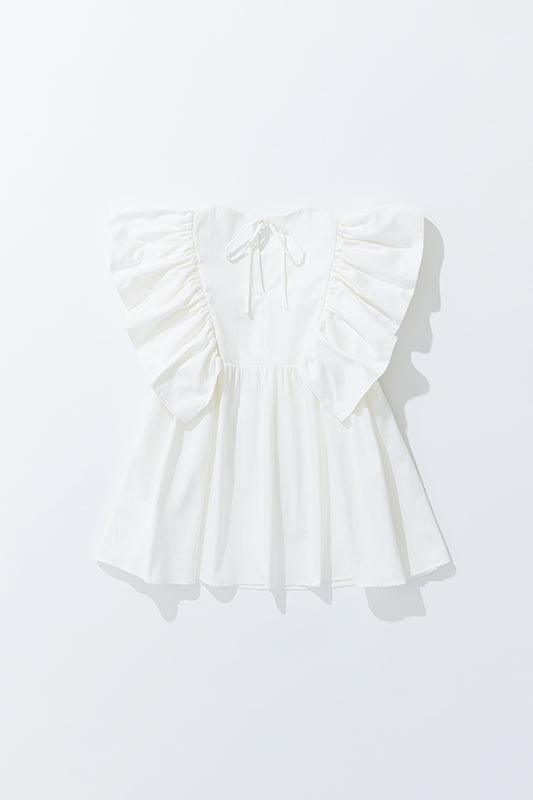 WHITE FRILL BLOUSE