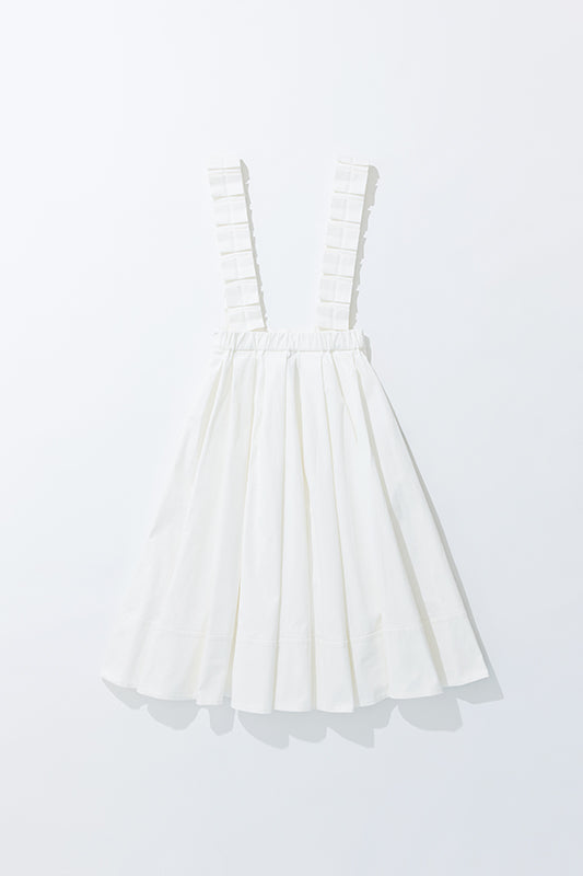 WHITE SALOPETTE SKIRT