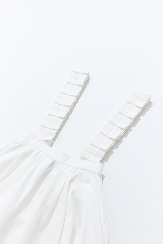 WHITE SALOPETTE SKIRT