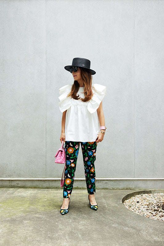 WHITE FRILL BLOUSE