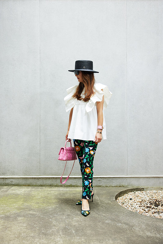 WHITE FRILL BLOUSE