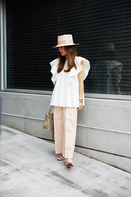 WHITE FRILL BLOUSE