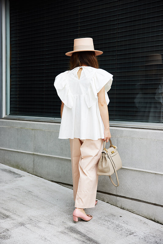 WHITE FRILL BLOUSE