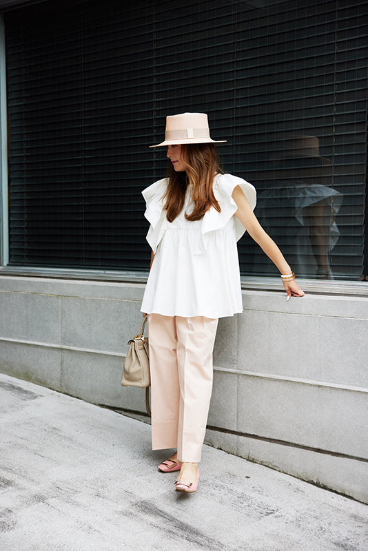 WHITE FRILL BLOUSE