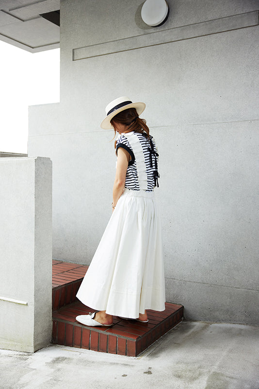 WHITE SALOPETTE SKIRT