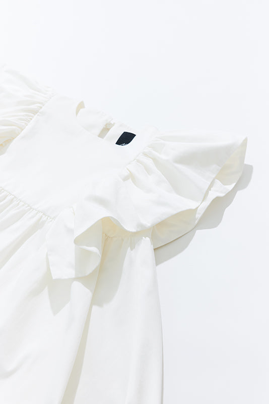 WHITE FRILL BLOUSE