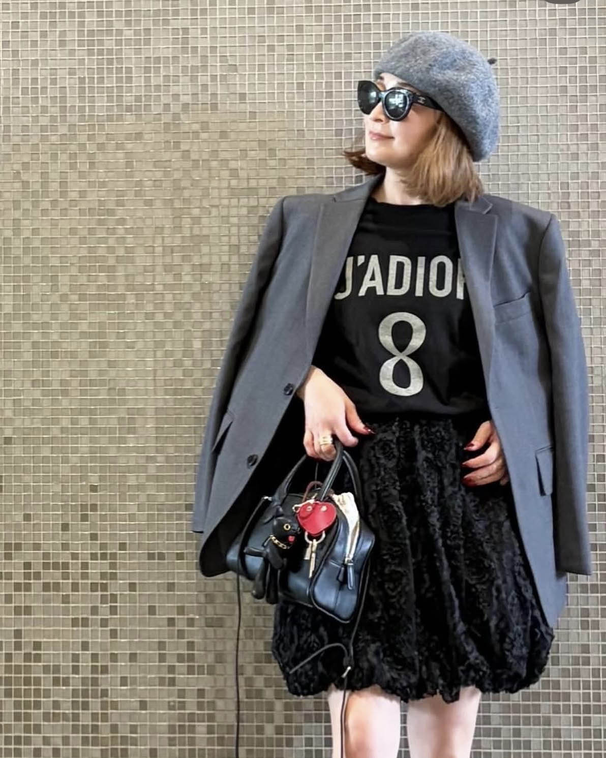 BLACK FLOWER TULLE BALLOON SKIRT