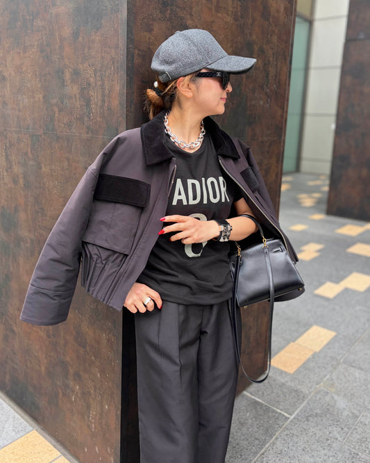 PLEATS ZIP-UP SHORT JACKET