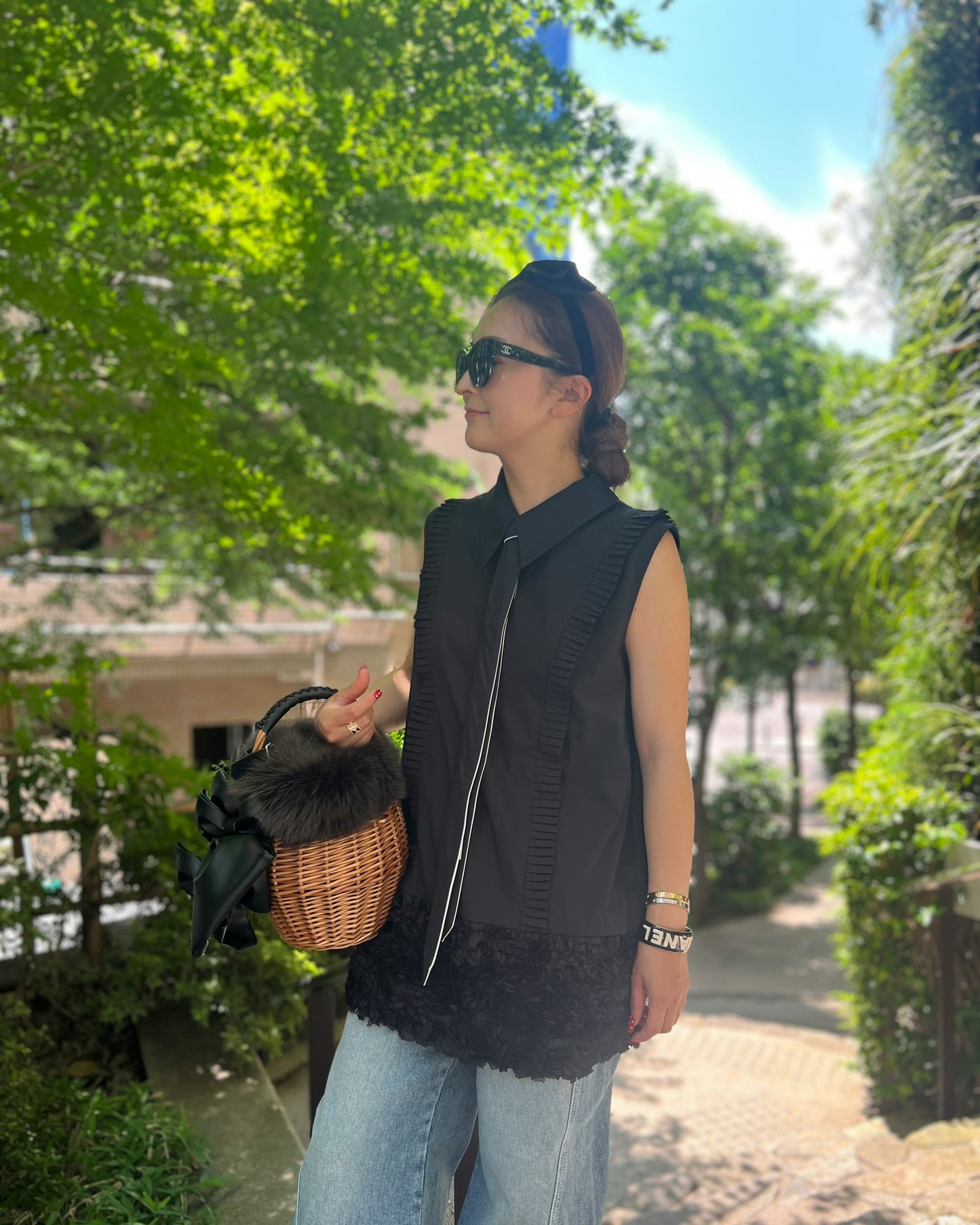 PLEATS SLEEVELESS TOP　＜予約アイテム＞　8月末～9月上旬納品予定