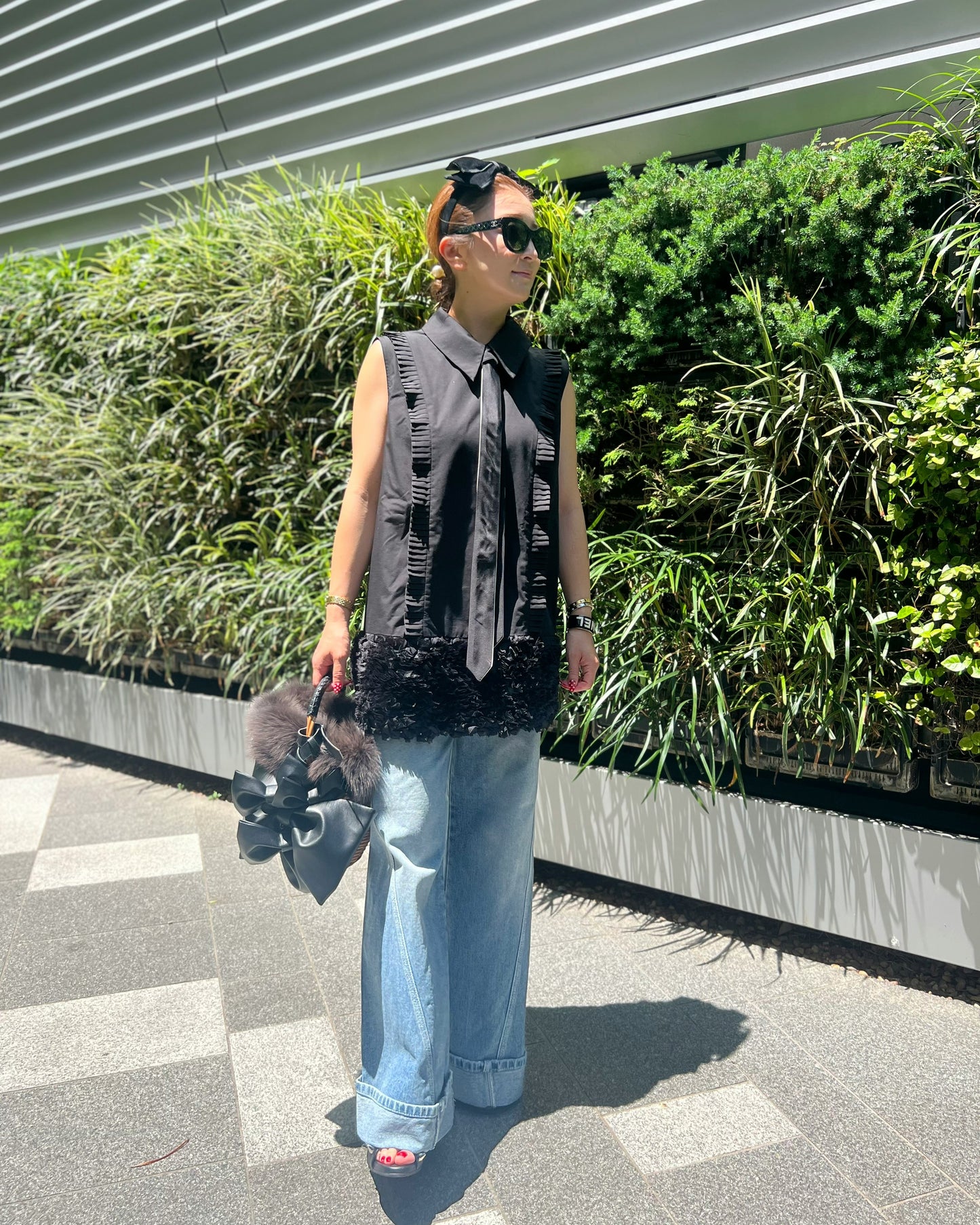 PLEATS SLEEVELESS TOP　＜予約アイテム＞　8月末～9月上旬納品予定