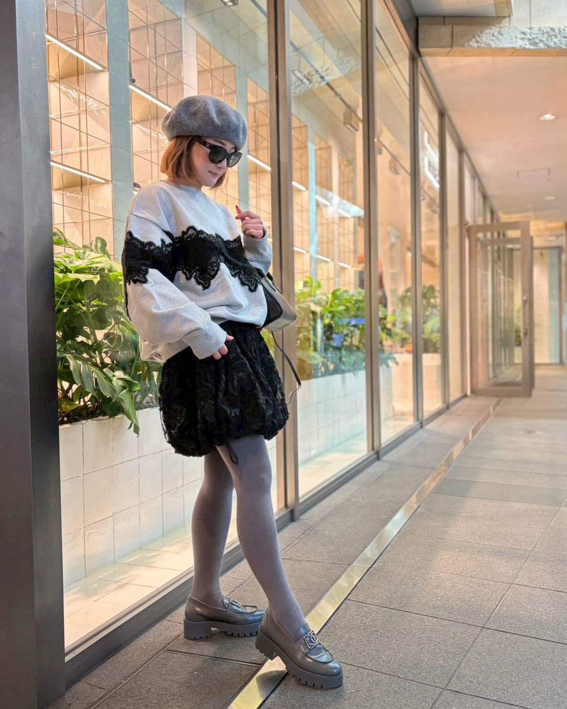 BLACK FLOWER TULLE BALLOON SKIRT – ACLO ONLINE SHOP