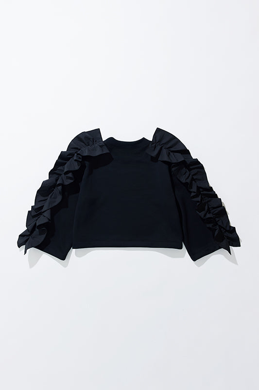 BLACK RUFFLE TOPS