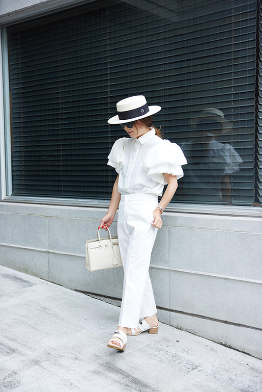 WHITE PUFF BLOUSE