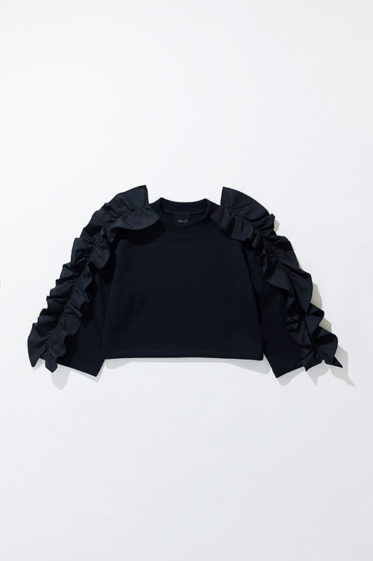 BLACK RUFFLE TOPS