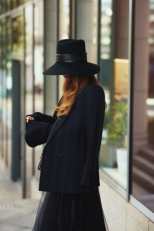 BLACK TULLE LONG SKIRT