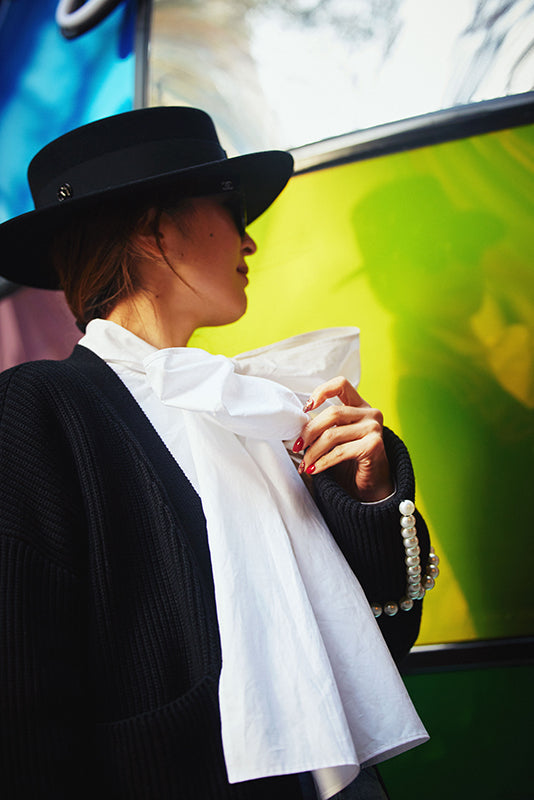 WHITE BOWTIE BLOUSE