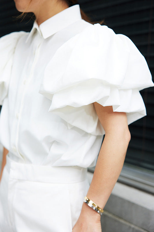 WHITE PUFF BLOUSE