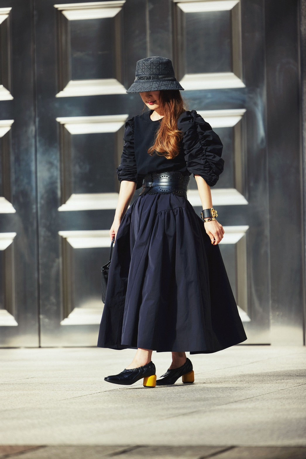 TAFFETA GATHER VOLUME SKIRT