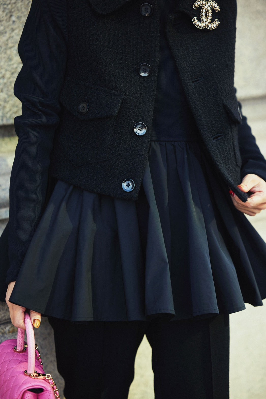 BLACK PEPLUM TOPS