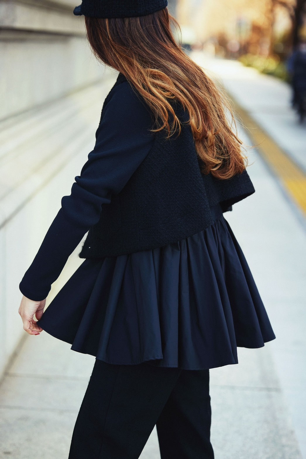 BLACK PEPLUM TOPS