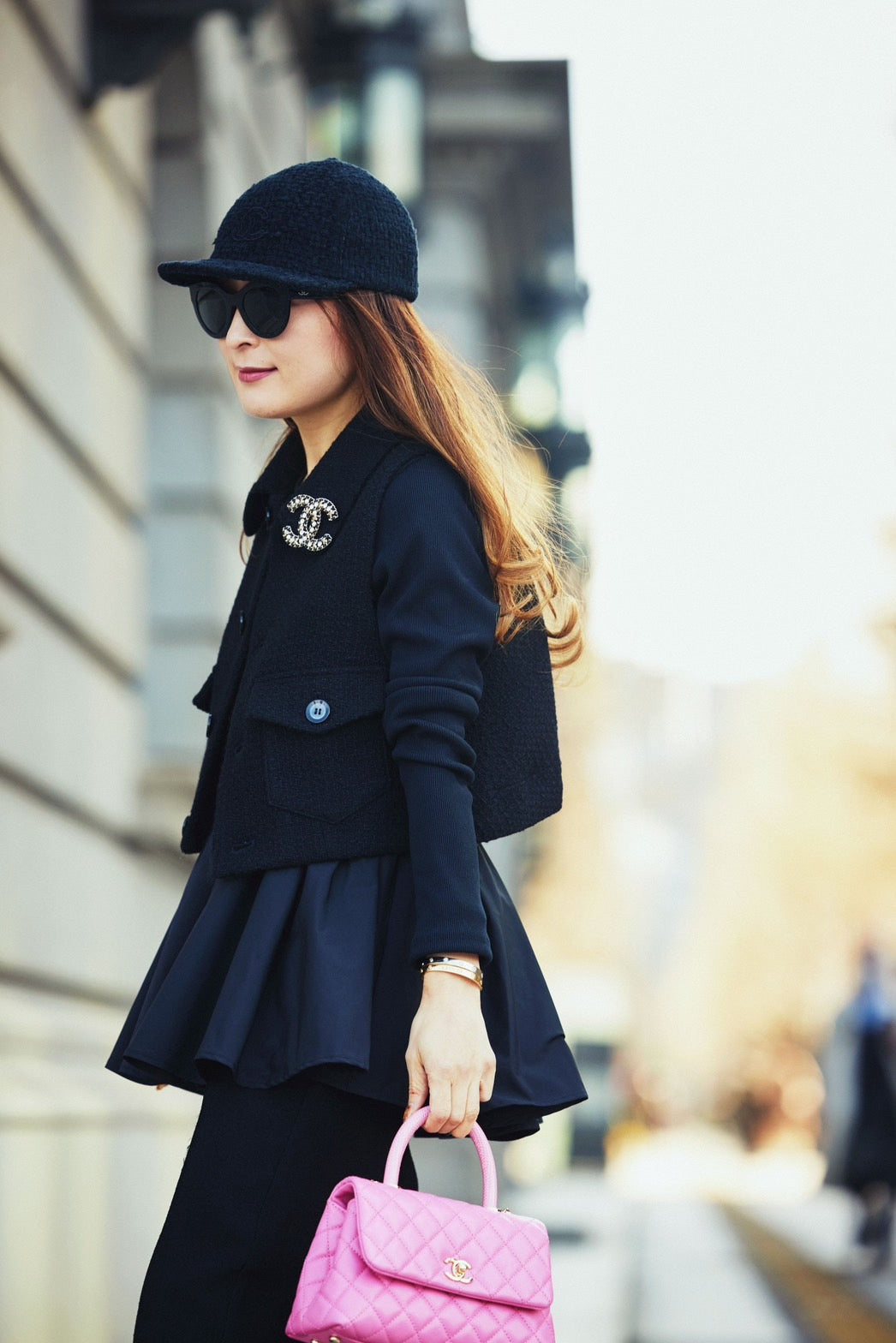 BLACK PEPLUM TOPS